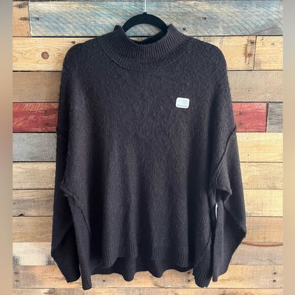Time And‎ Tru Black Maternity Mock Neck Sweater Size Large - Picture 1 of 11